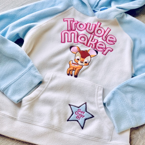 Disney Cuties Girls Fleece Hoodie Bambi Medium 7/8 - Picture 4 of 6